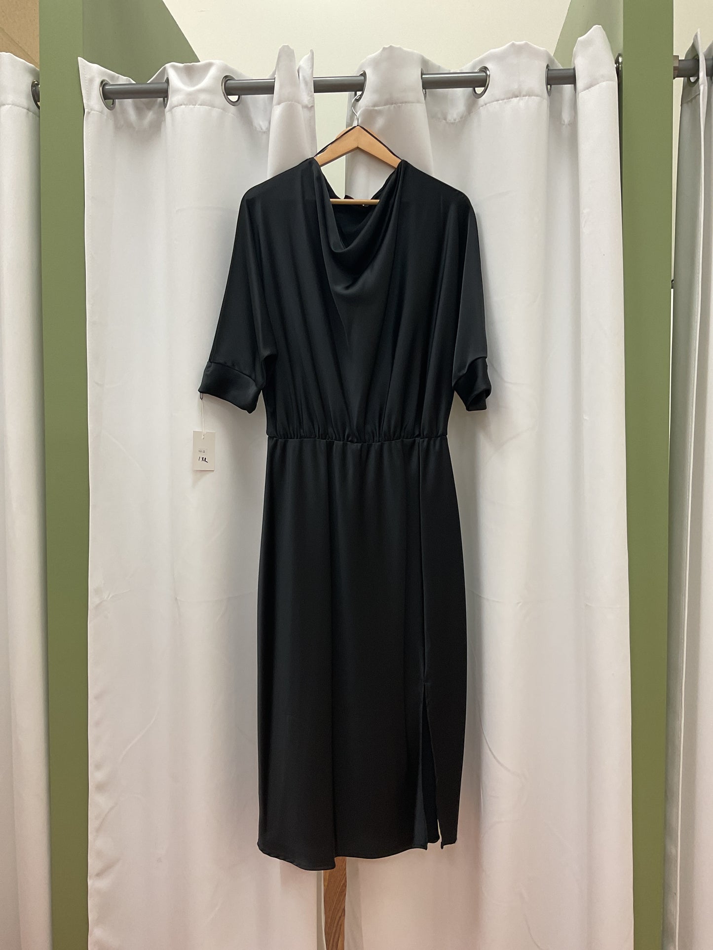 Plus Silk Black Dress