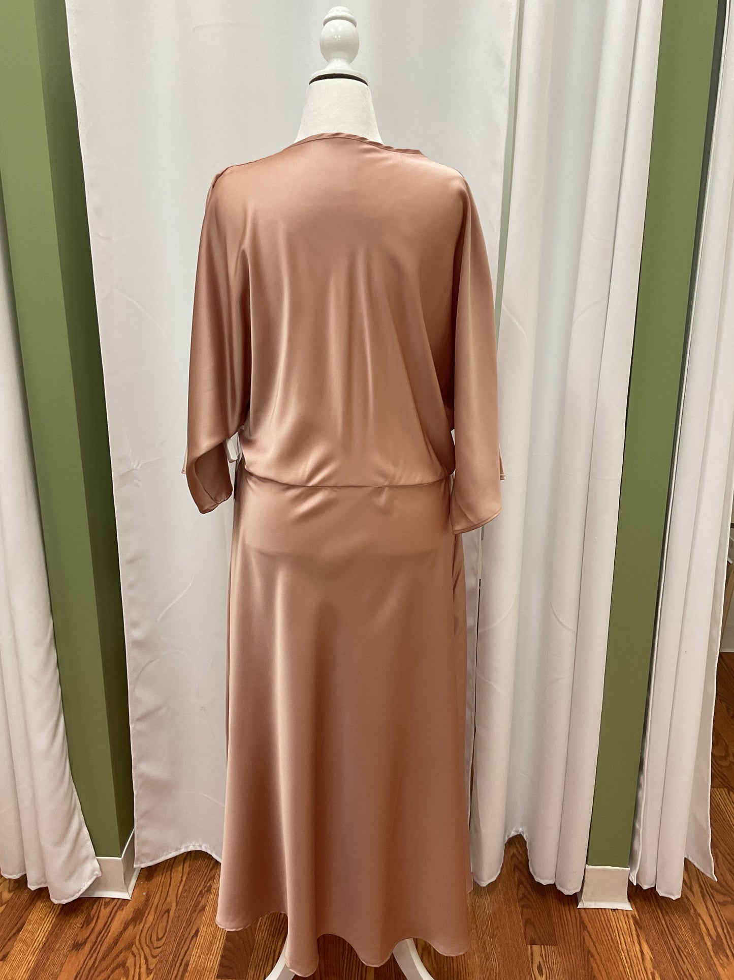 Bronze Elegant Slick Tied Dress