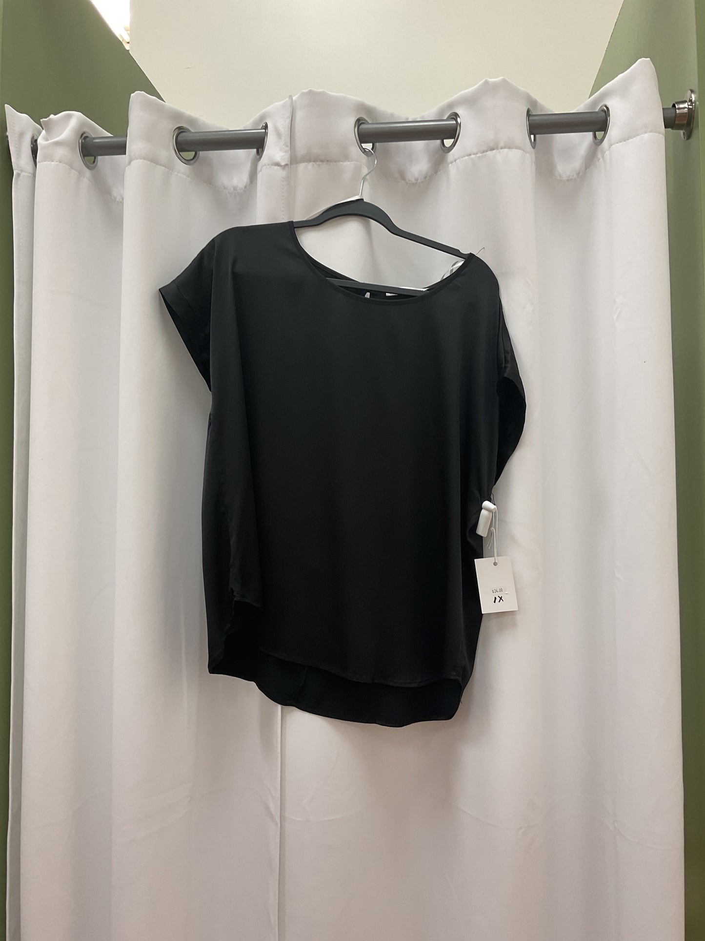 Satin black top