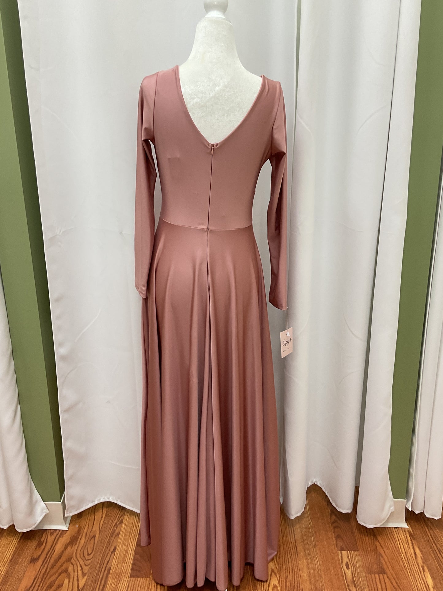 Light Pink Long Sleeve Elegant Dress