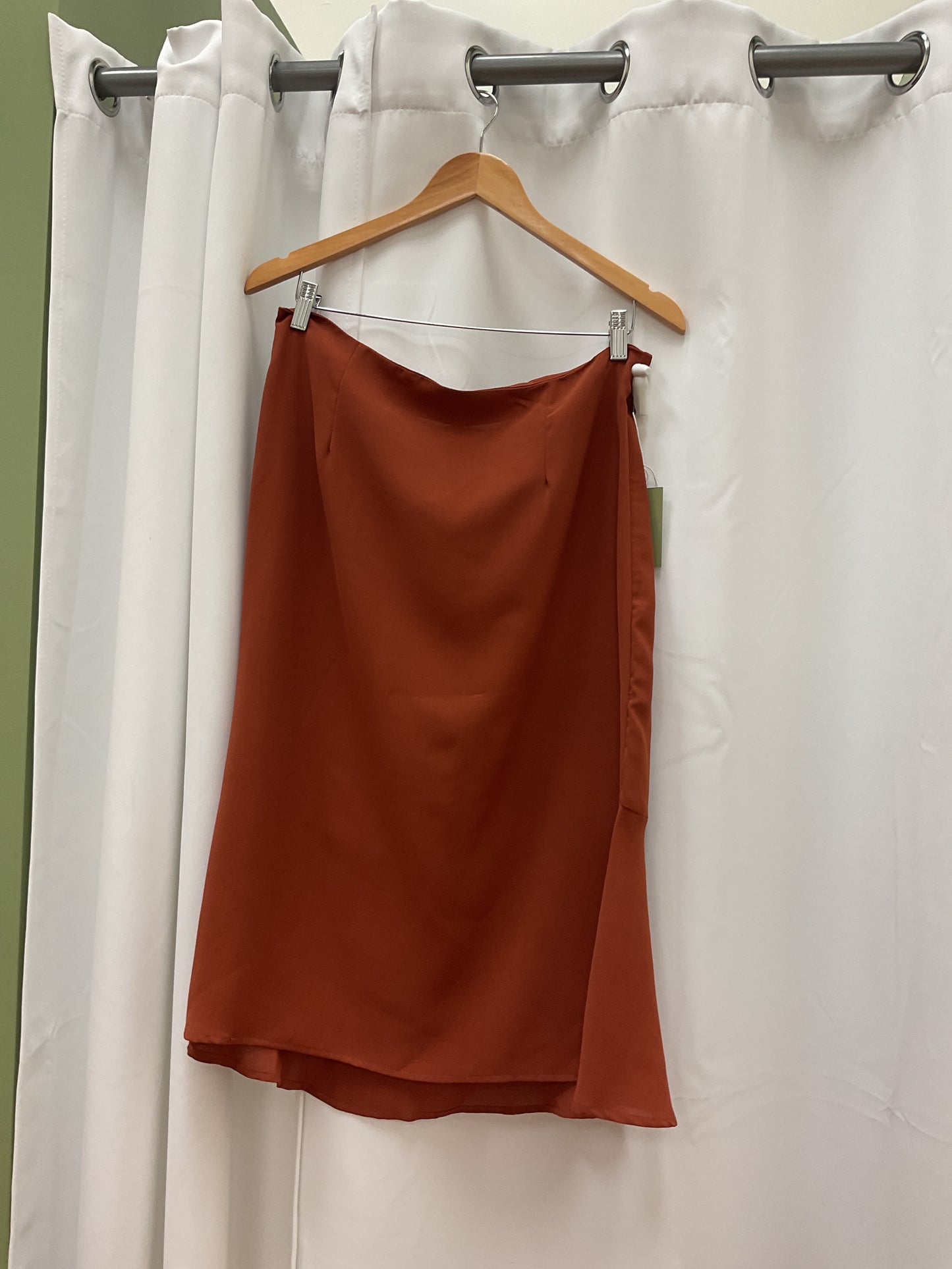 Copper midi skirt plus size