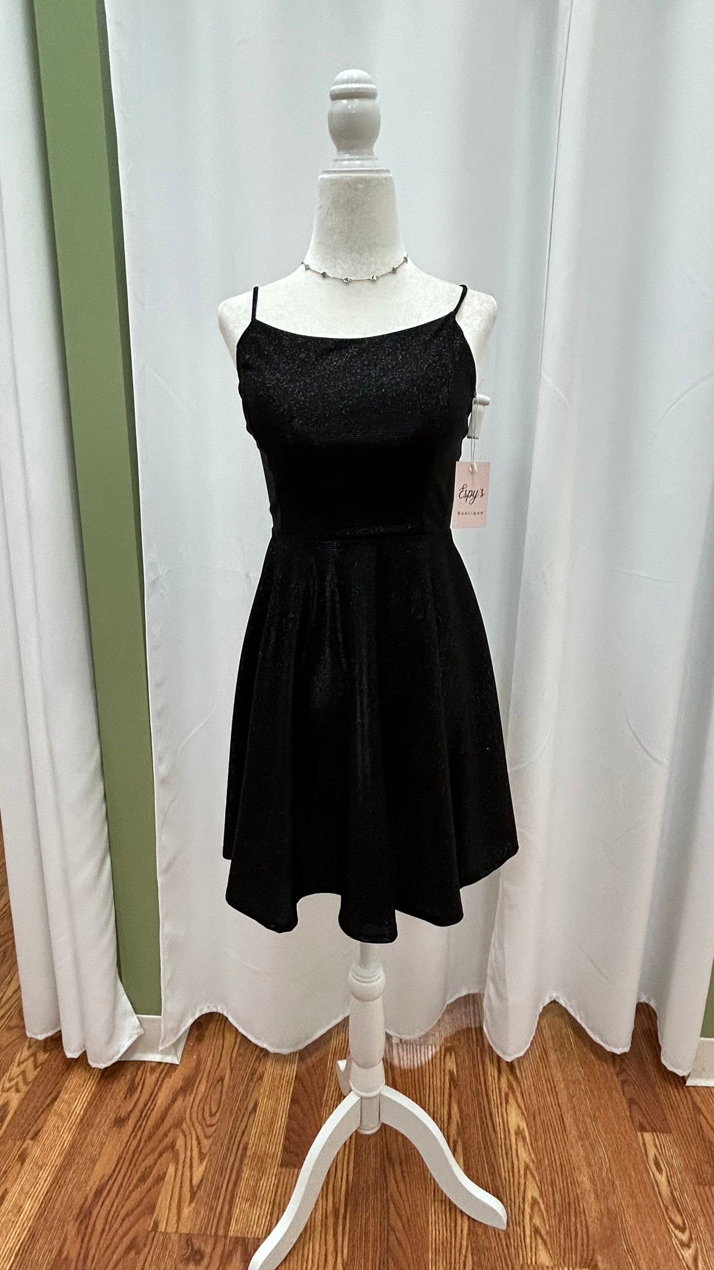 Black sparkle short dress