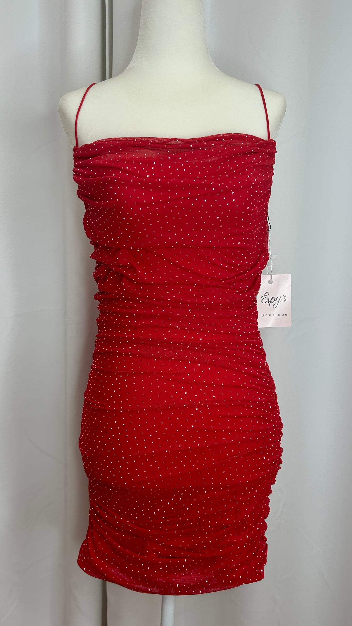 Sparkle Red Mini Dress