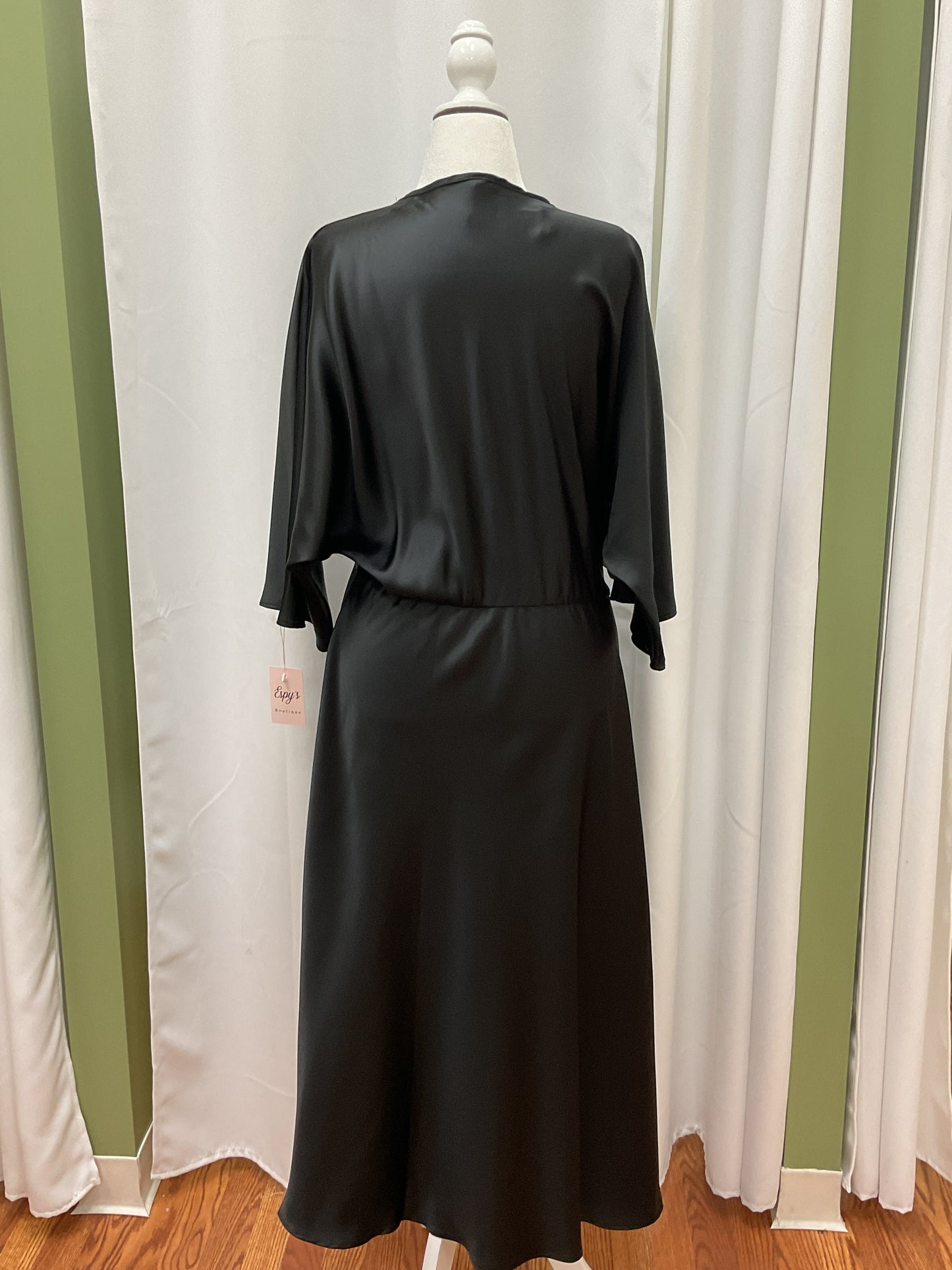 Black Slick Tied Dress