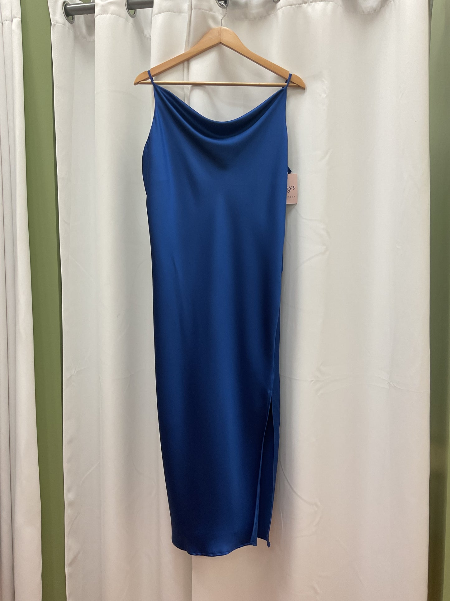 Blue silk dress