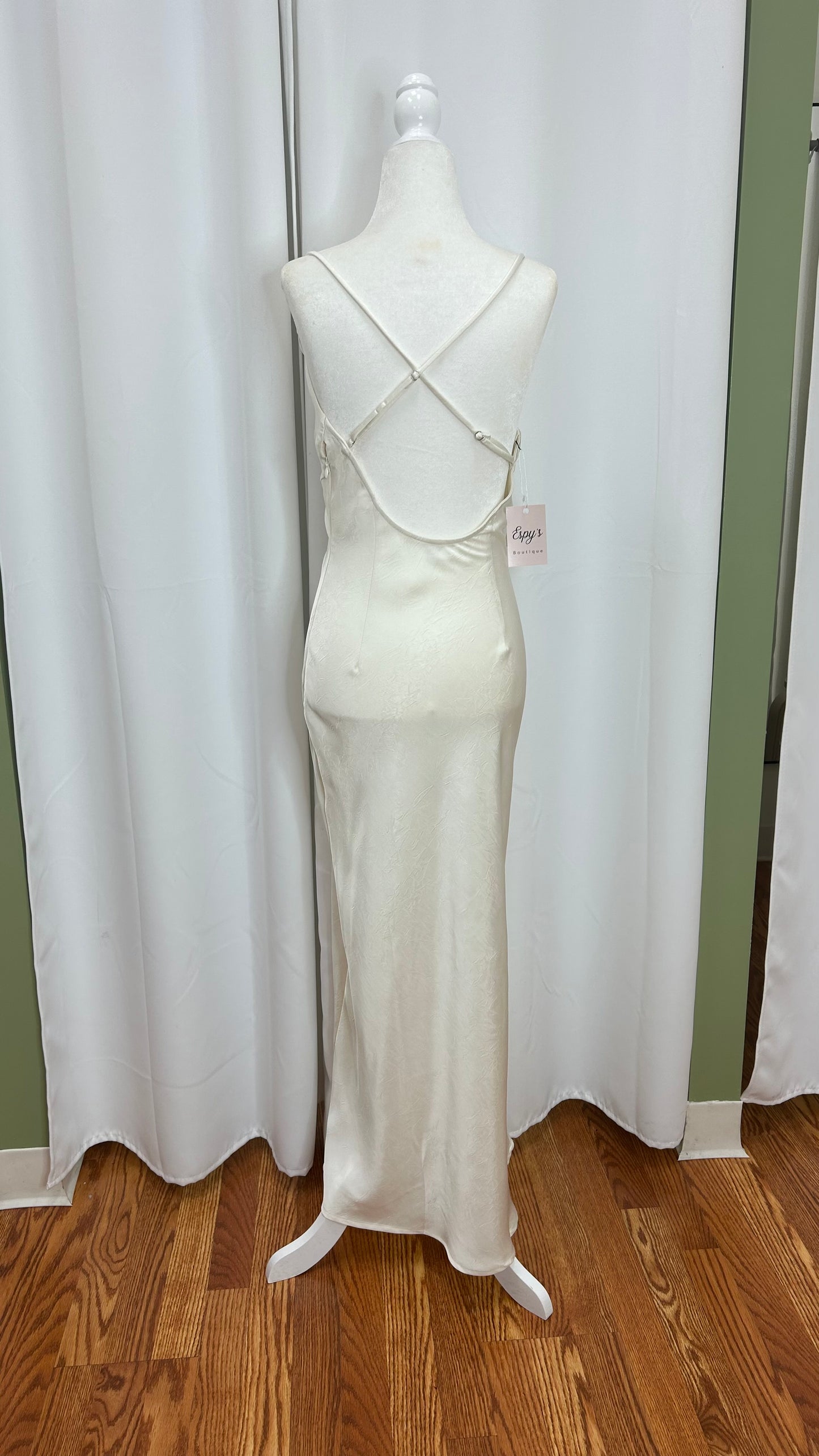 Cream Satin White Dress