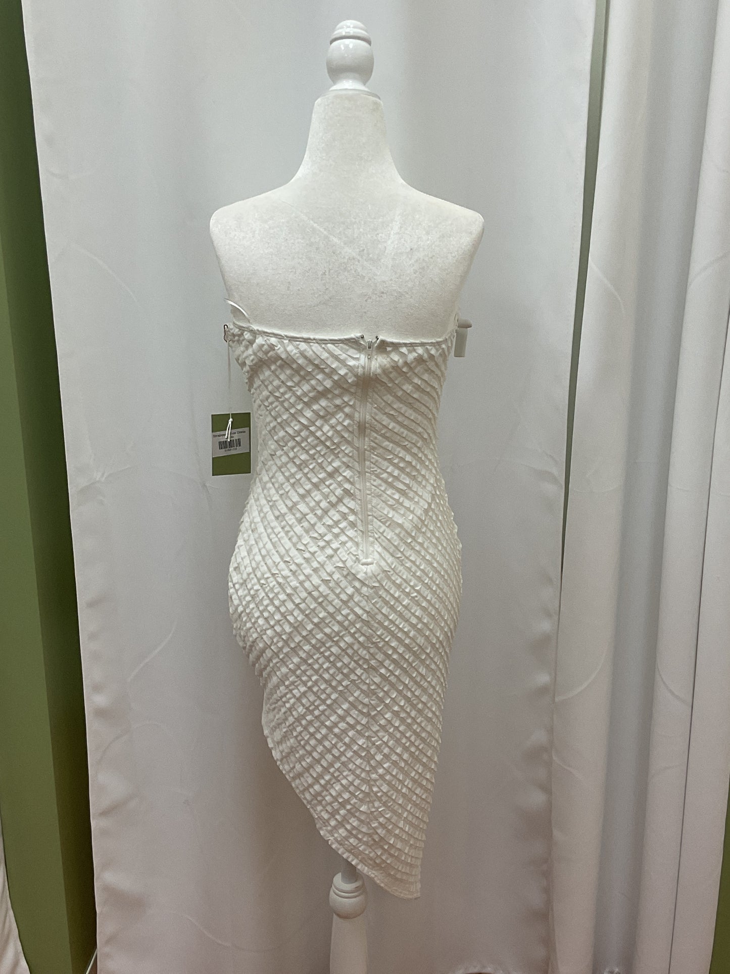White Ruffle Strapless Dress