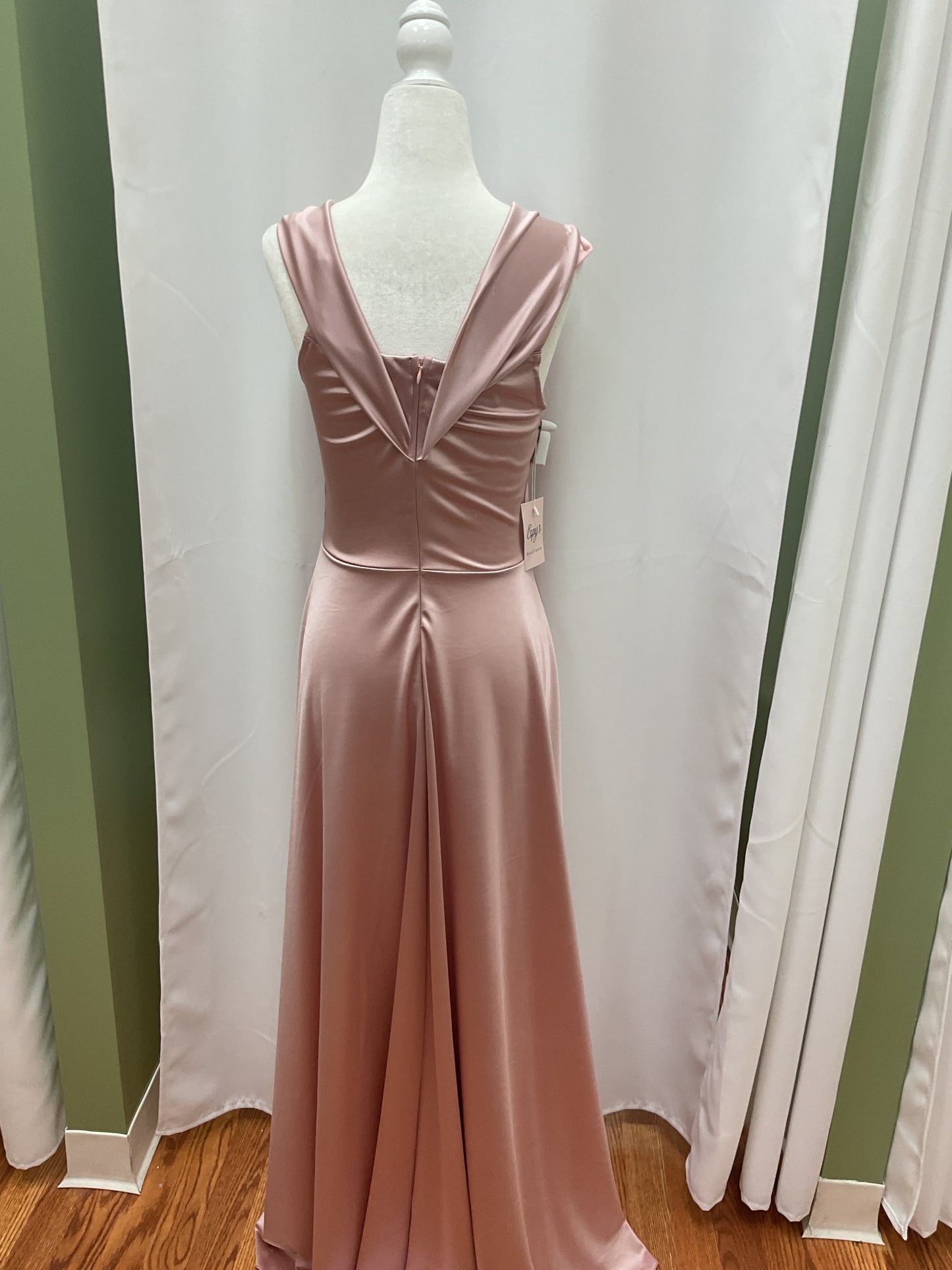 Pink Shiny Slick Long Dress
