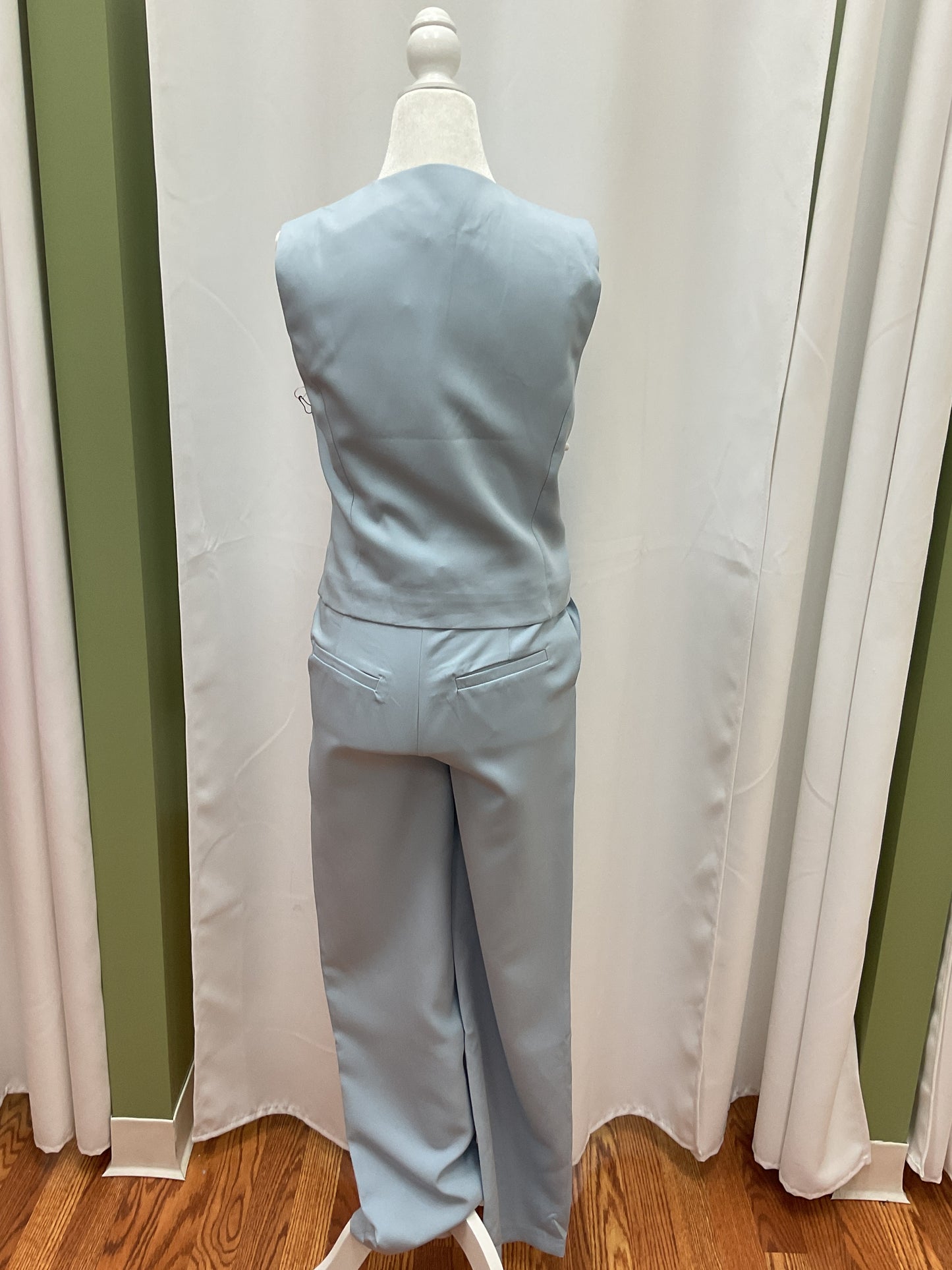 Pastel Blue Suit Dress Set