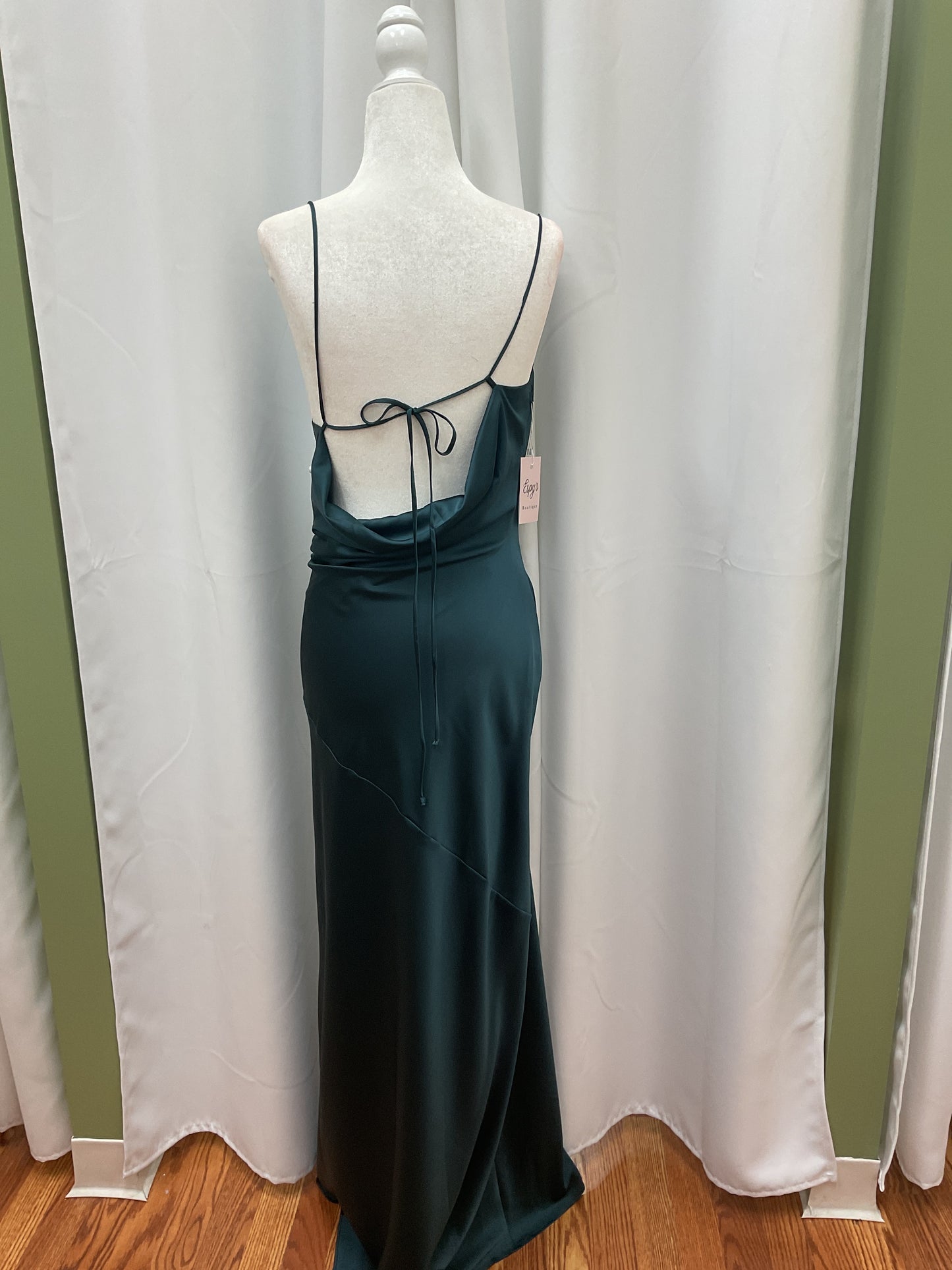 Long blue Satin Dress