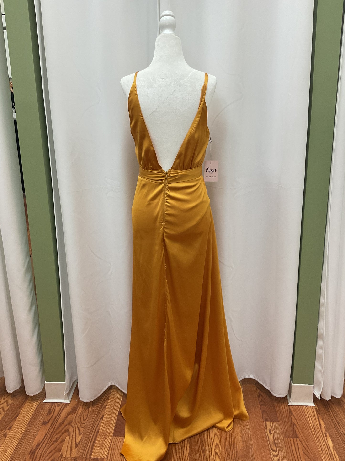 Golden Long Slick Dress