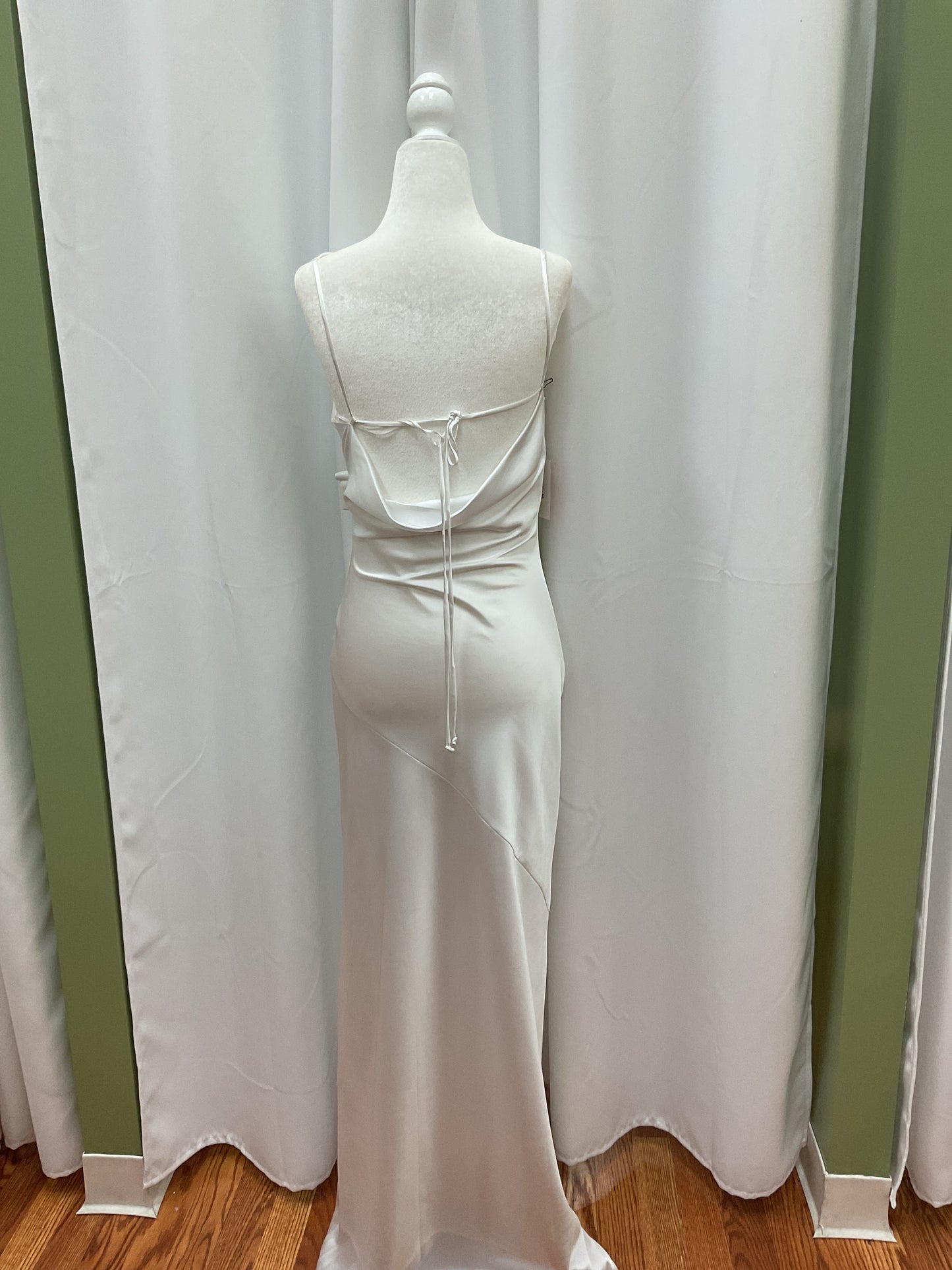 White Satin Long Elegant Dress