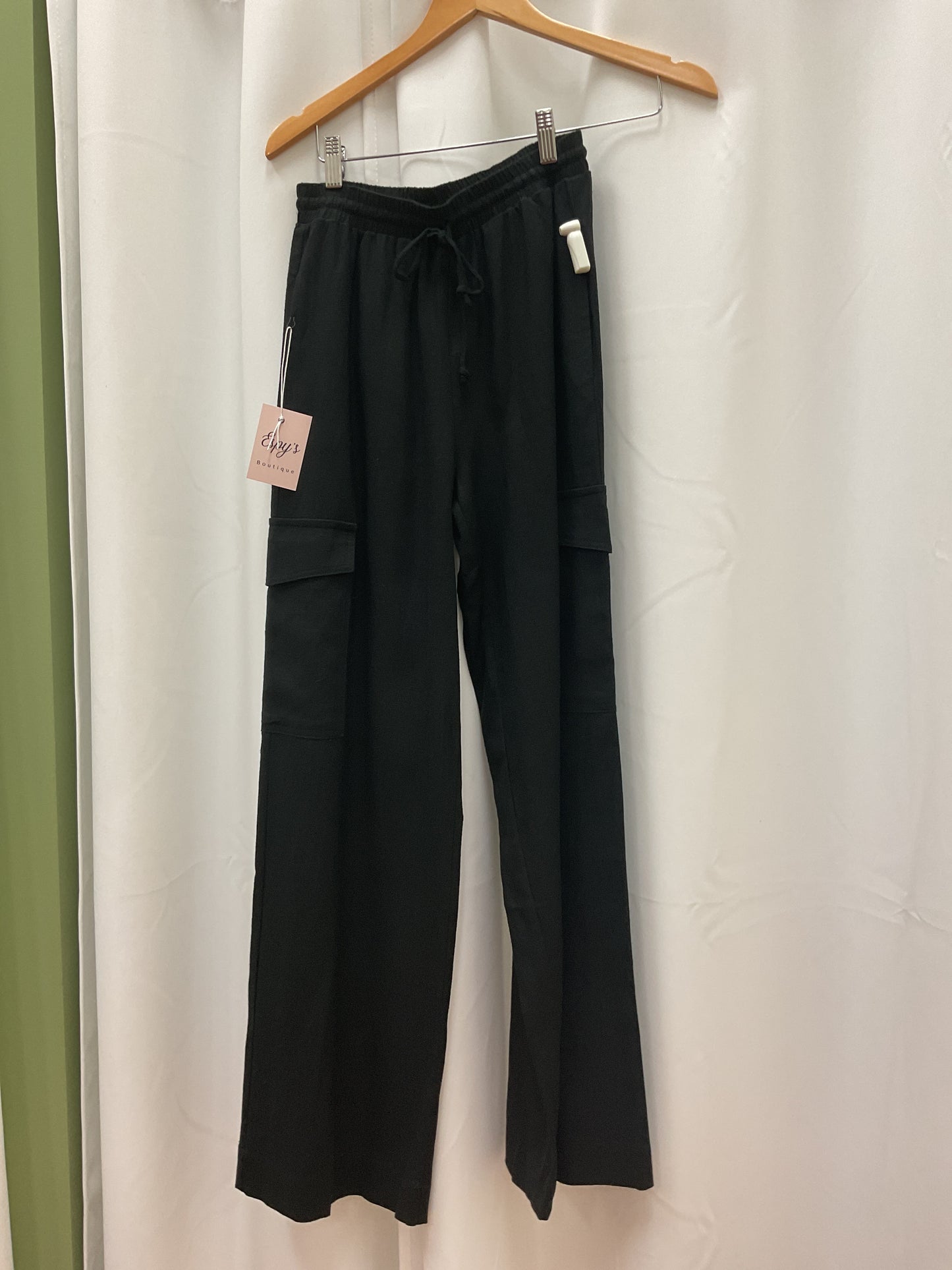 Black cargo pocket pants
