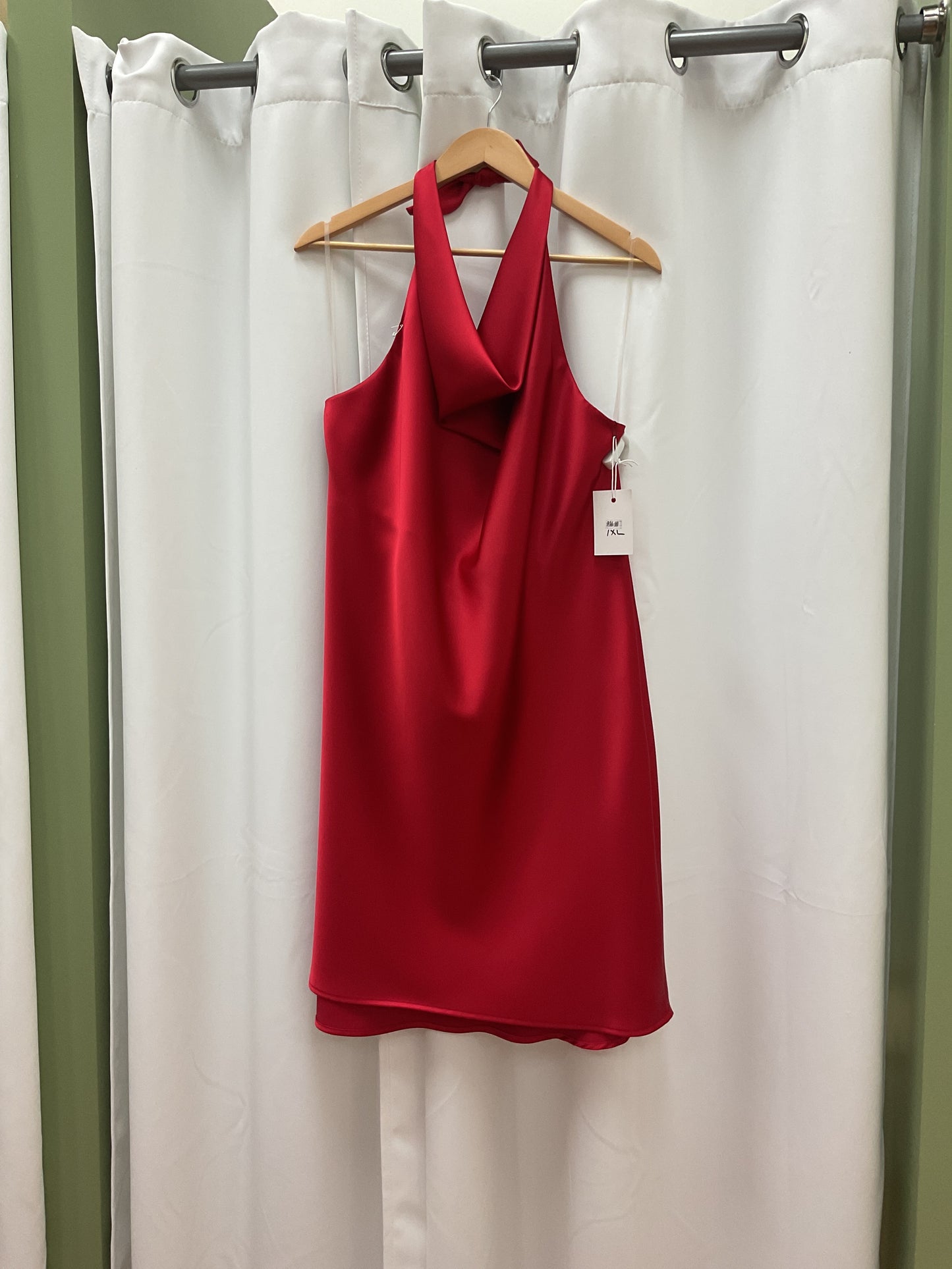 Red silk dress