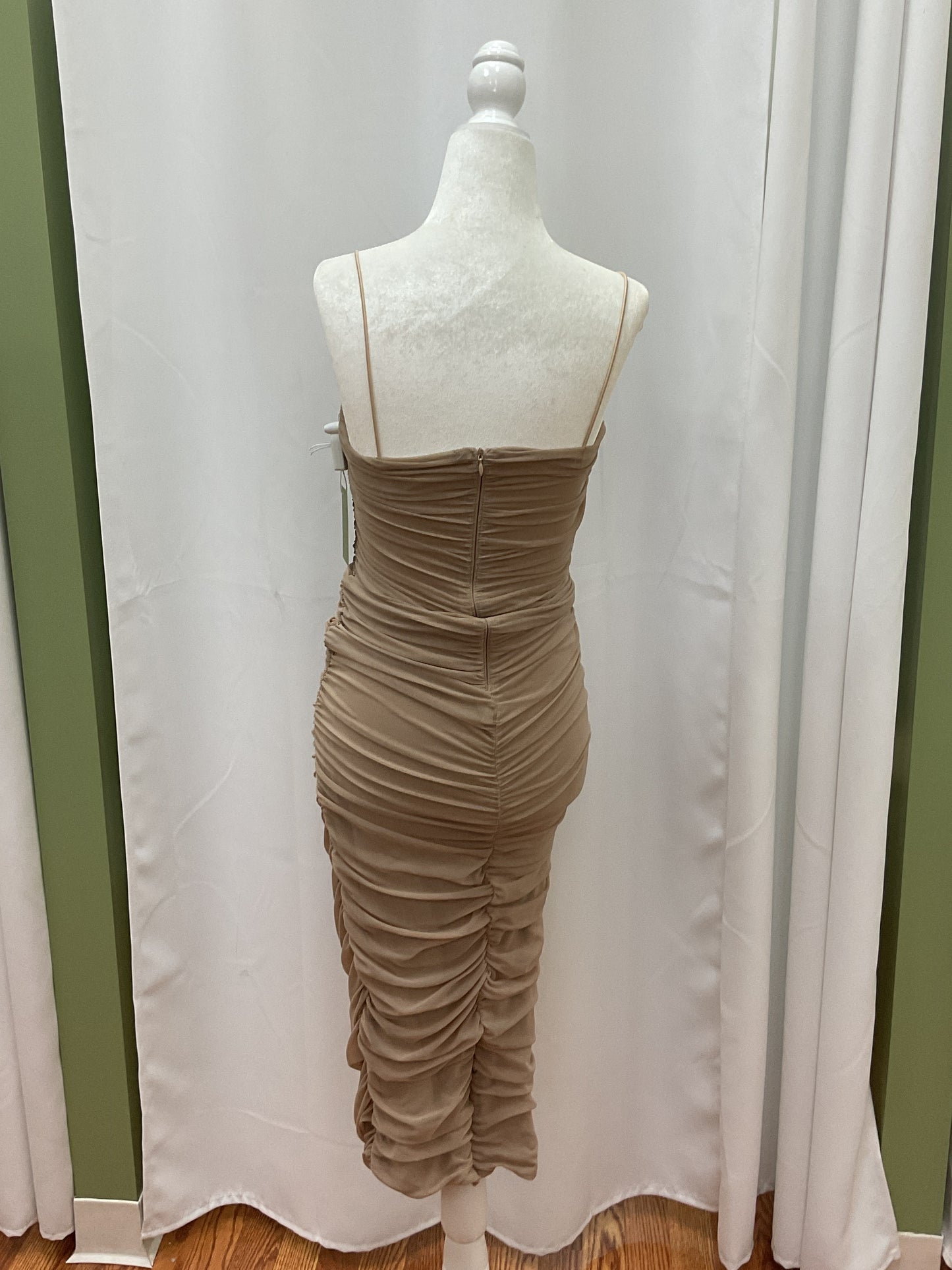 Tan Party Dress Thin Straps
