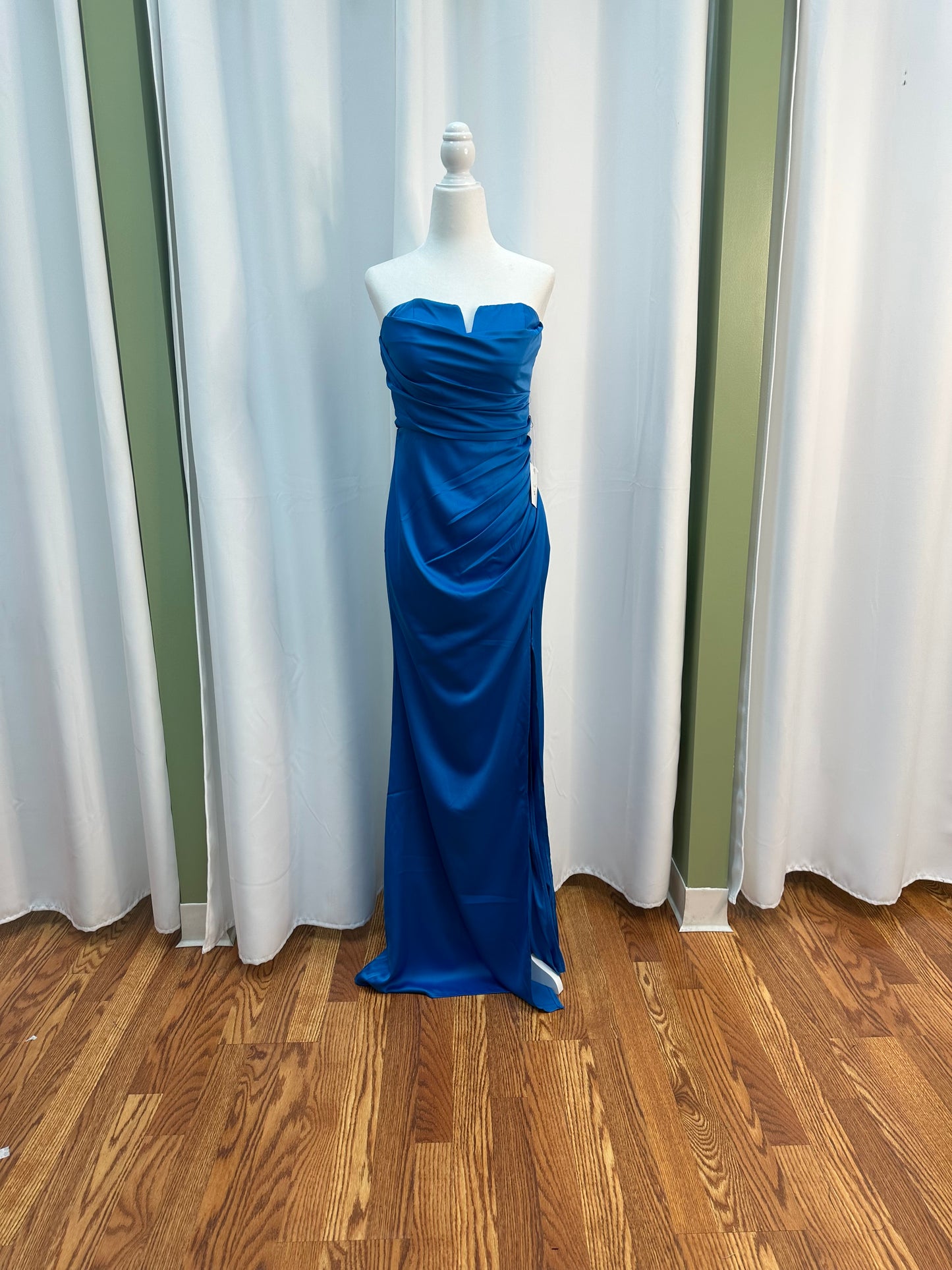 Strapless Navy Blue Maxi Dress