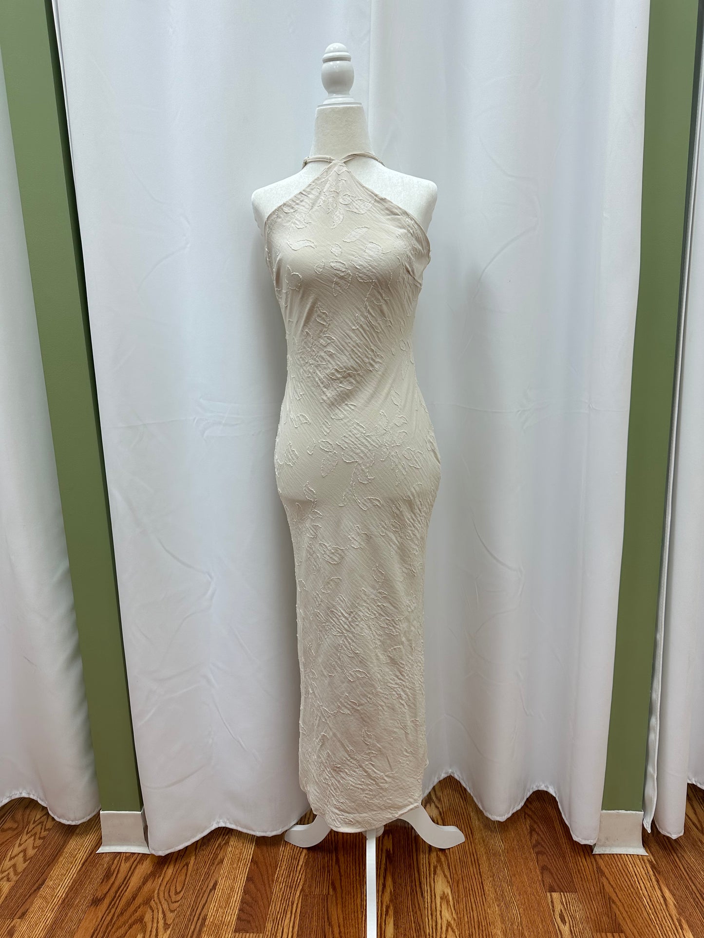 Halter Neck Taupe Maxi