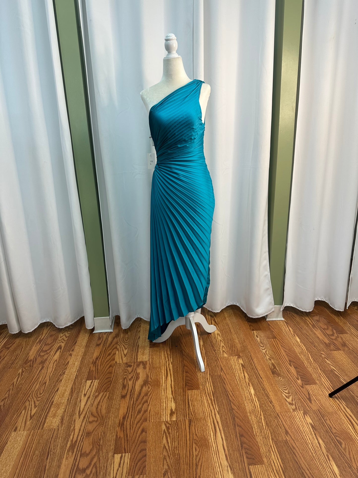 Pleated Blue Dress