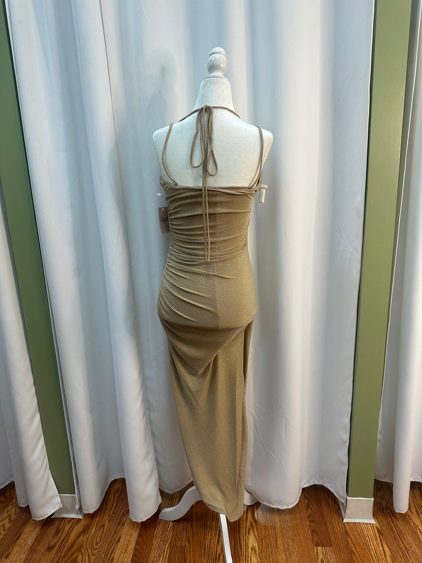 Strechy beige glitter dress