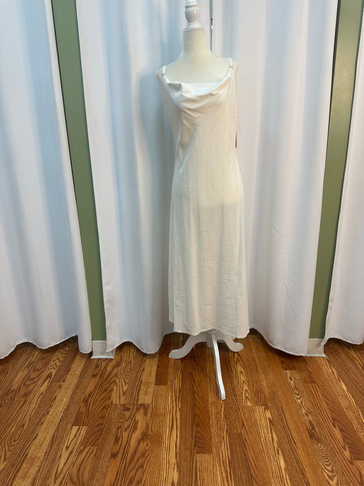 creme linen dress