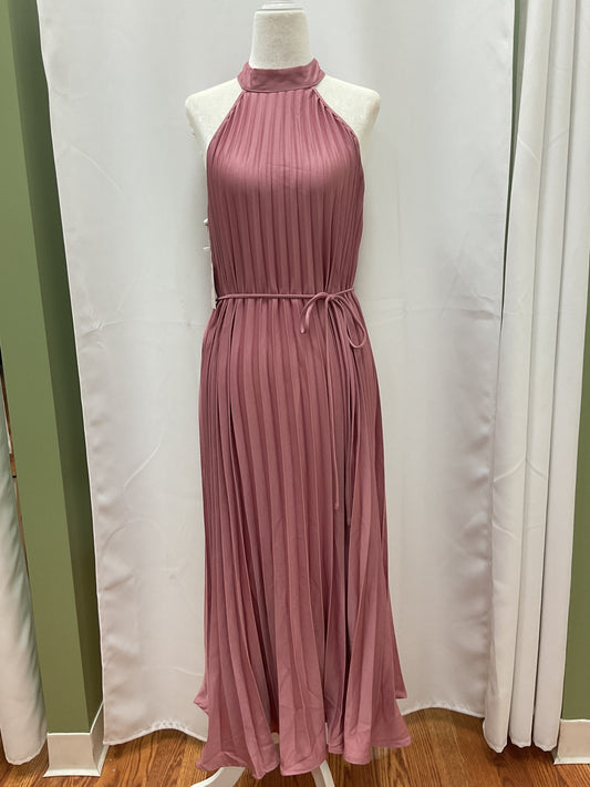 Light Slick Pink Dress with waist Band