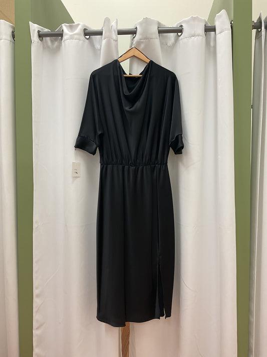 Plus Silk Black Dress