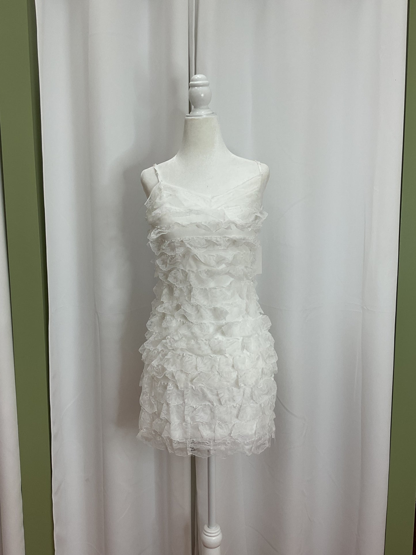 Ruffle White Mini Dress