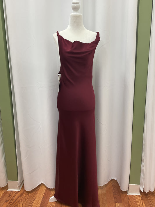 Dark red long dress