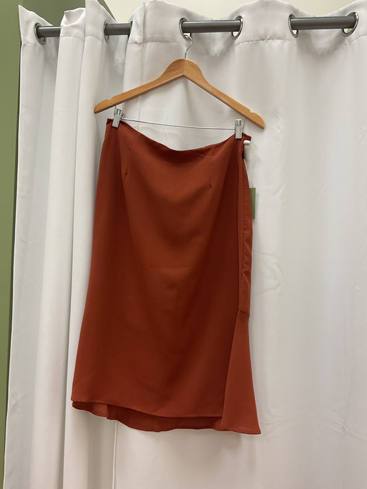Copper midi skirt plus size
