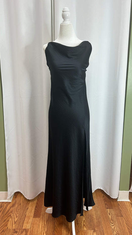 Black satin dress