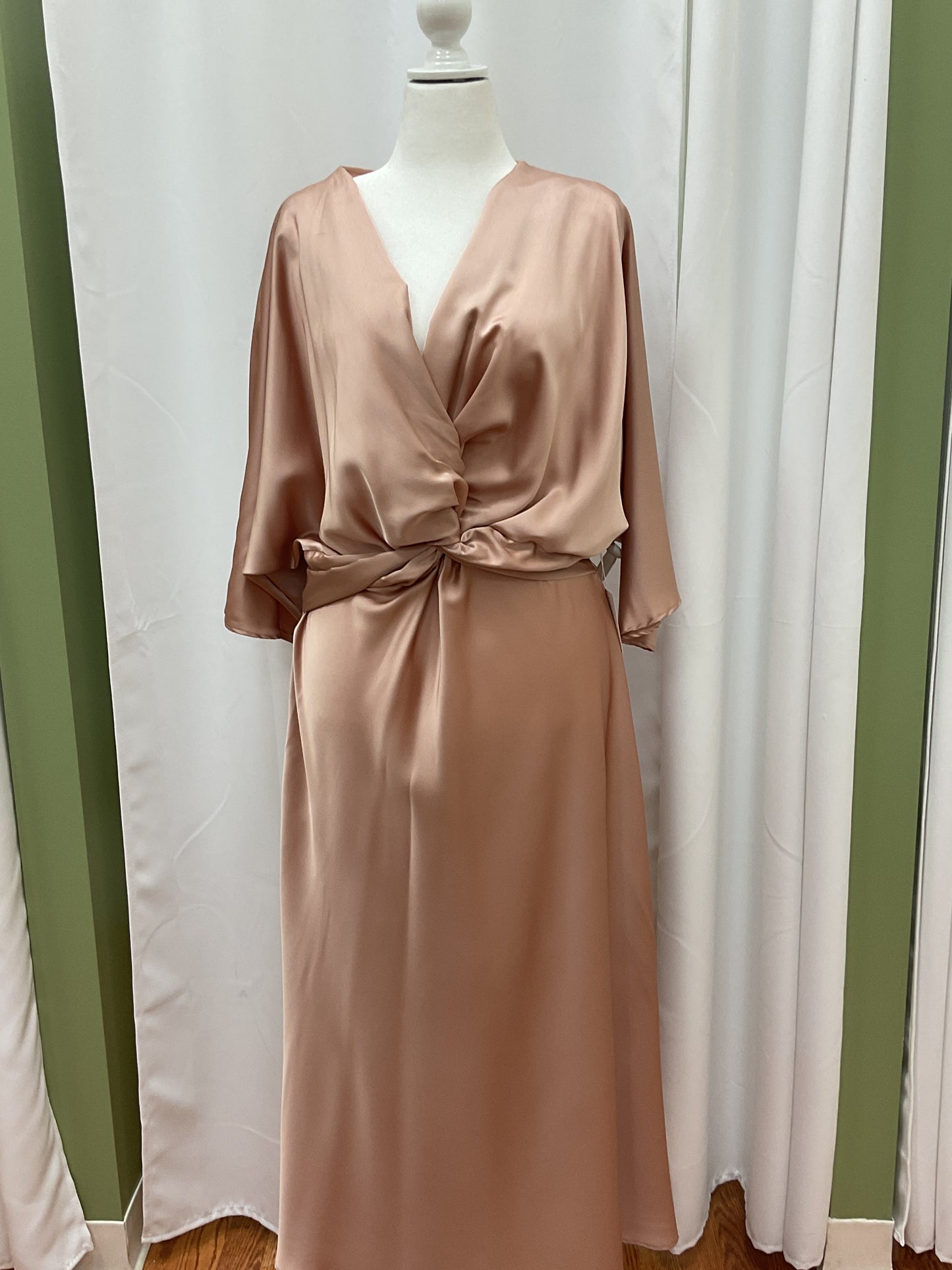 Bronze Elegant Slick Tied Dress
