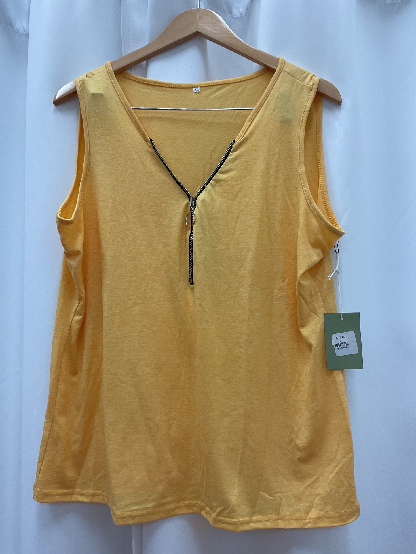 Yellow zipper top