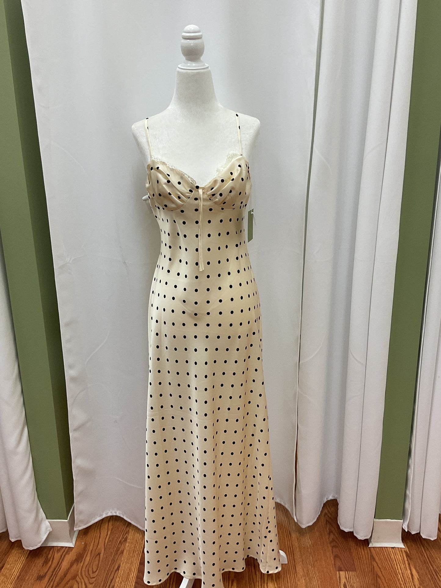 Long Slick Polkadot Dress