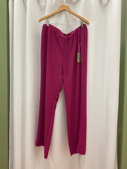Plus size magenta pants