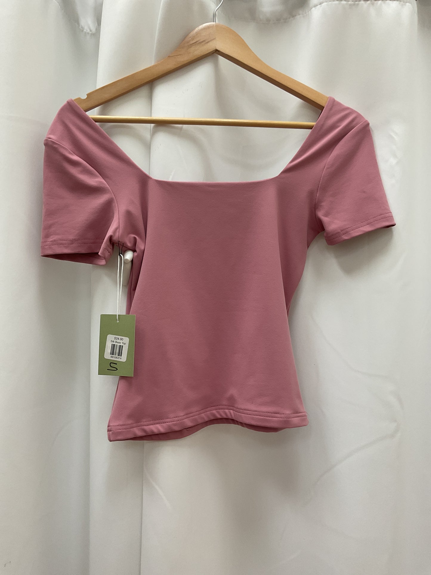 Silk basic top pink