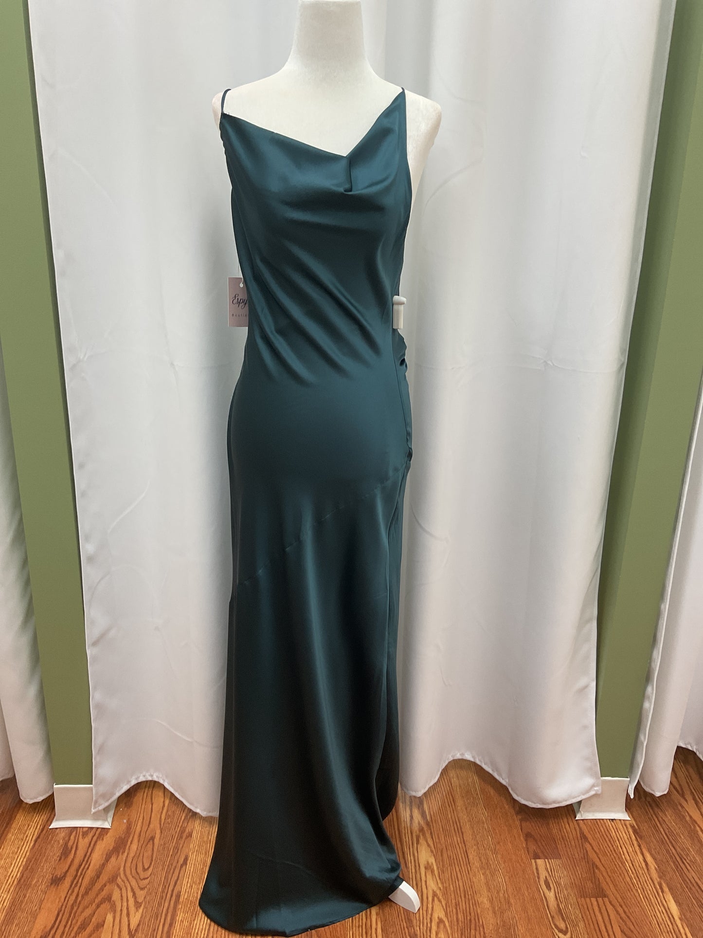 Long blue Satin Dress