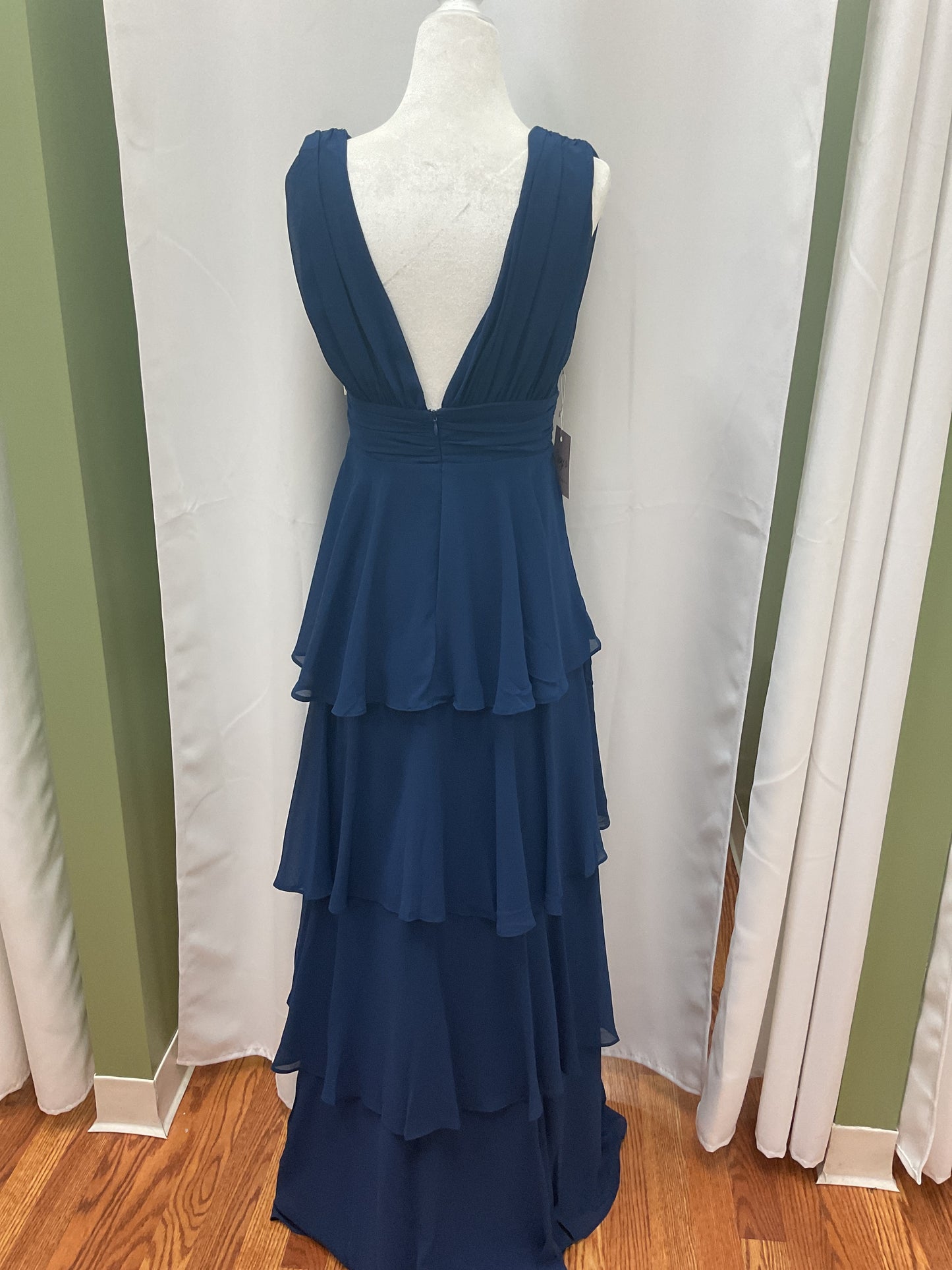 Navy Ruffle Maxi Dress