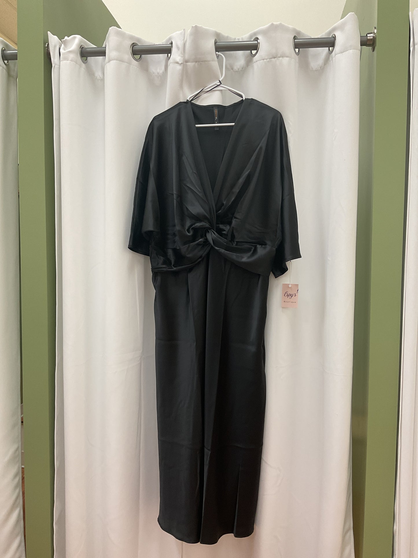 Plus size dress satin black