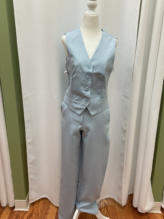 Pastel Blue Suit Dress Set