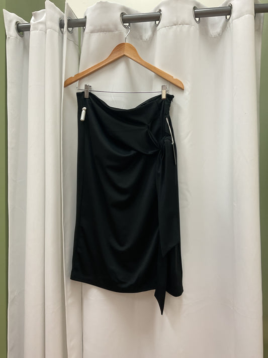 Black side tie skirt