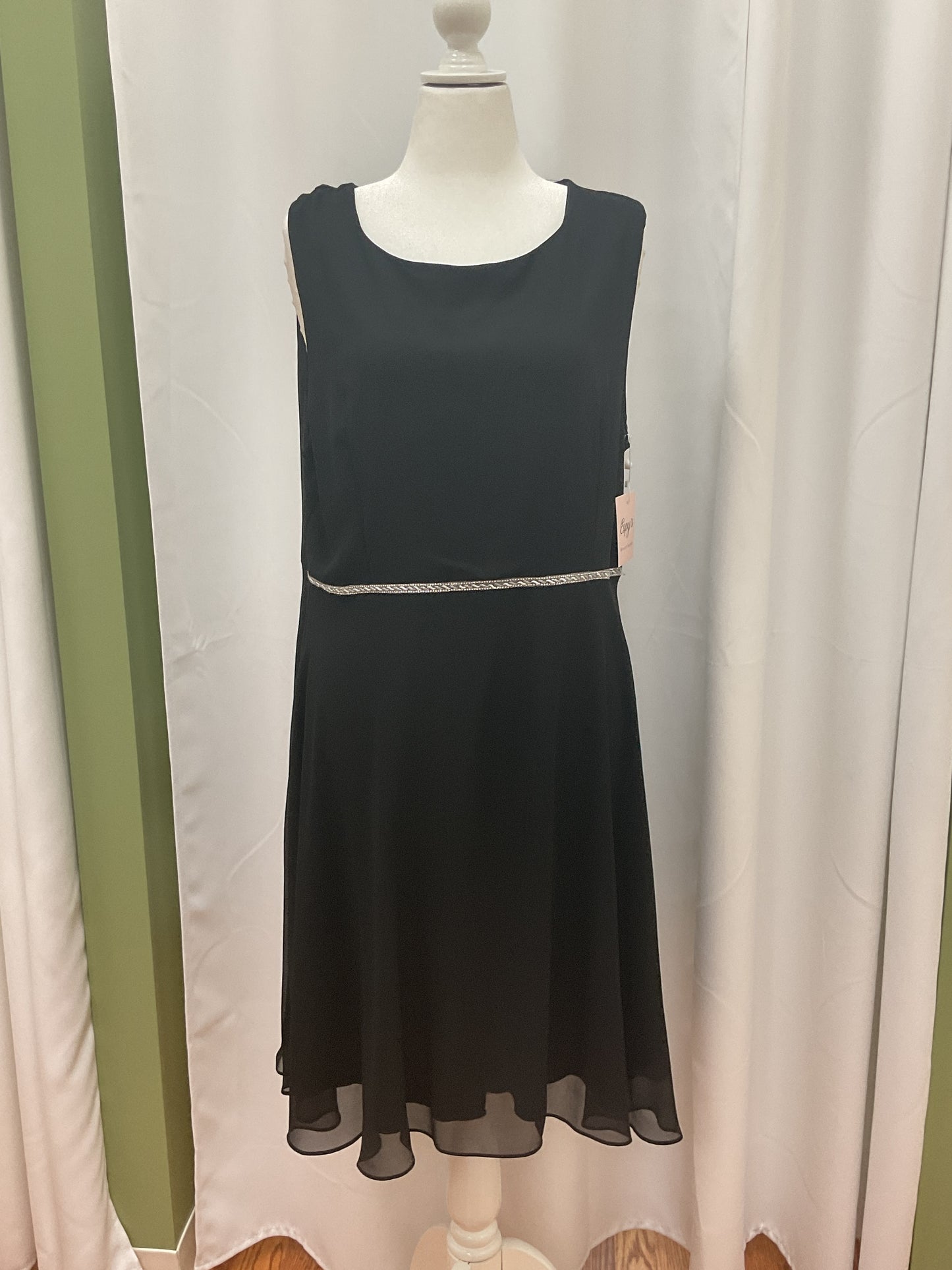 Black Dress with Gem Waist