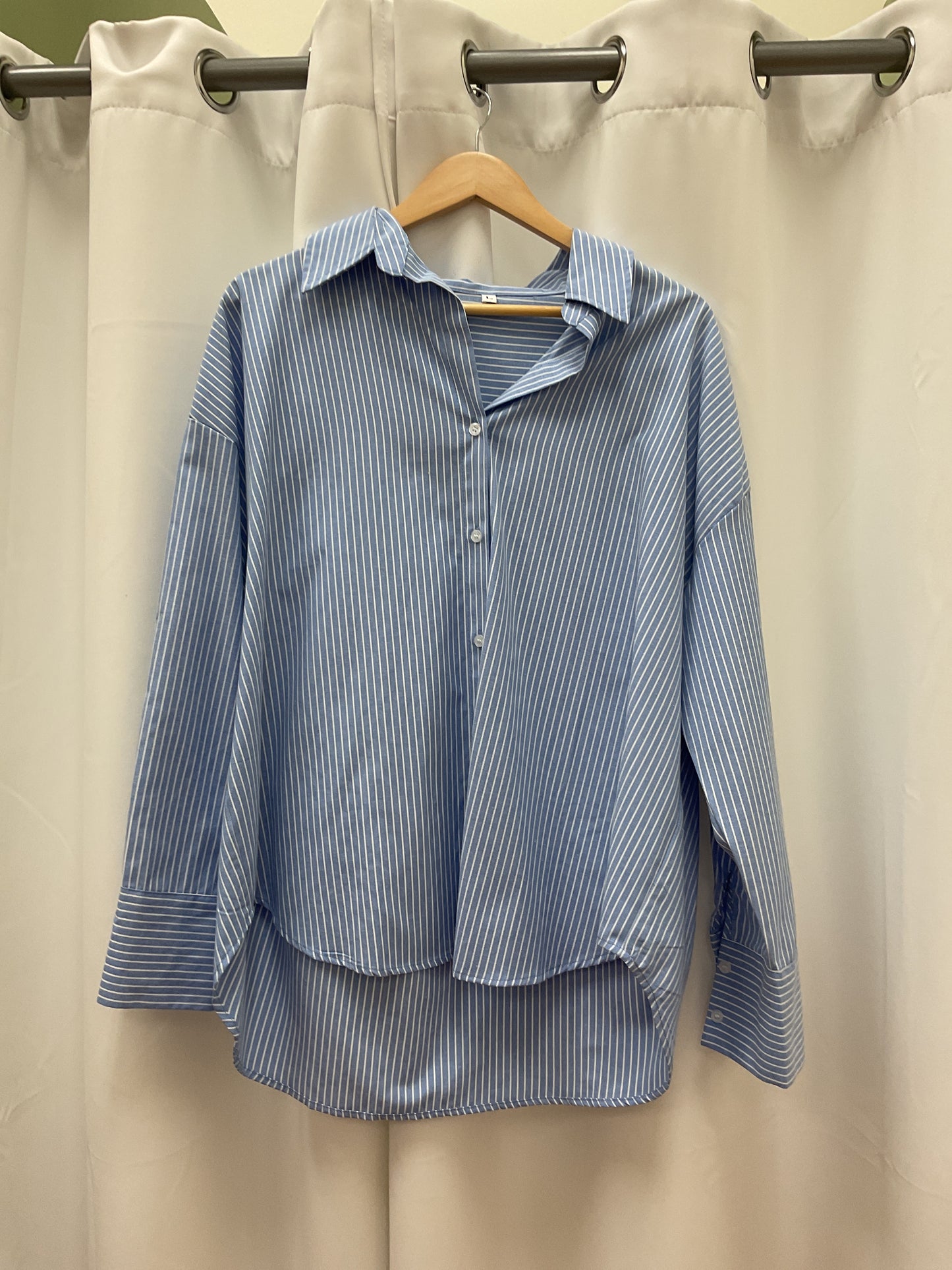 Stripped blue cotton button down