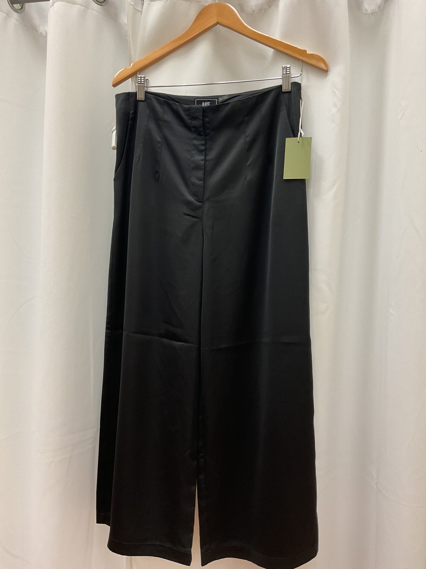 Black satin pants