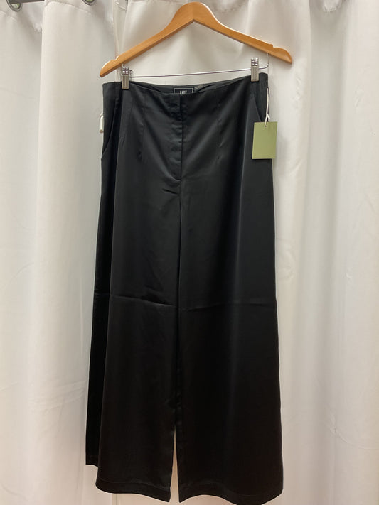 Black satin pants