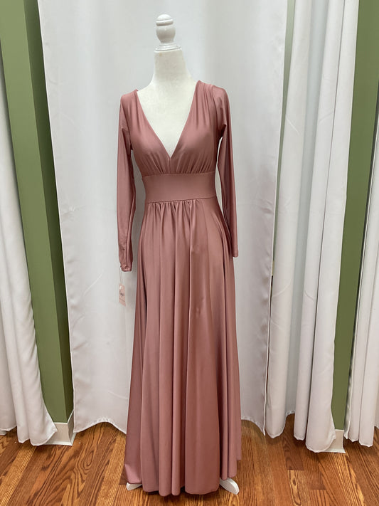 Light Pink Long Sleeve Elegant Dress