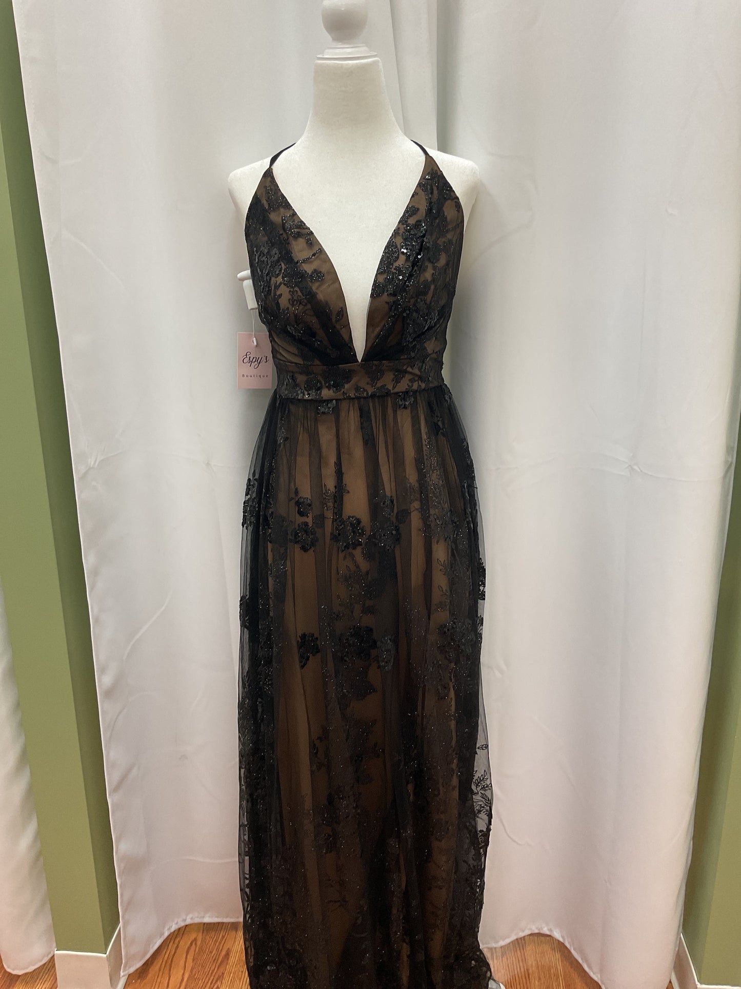 Gold and Black Rosed Dress