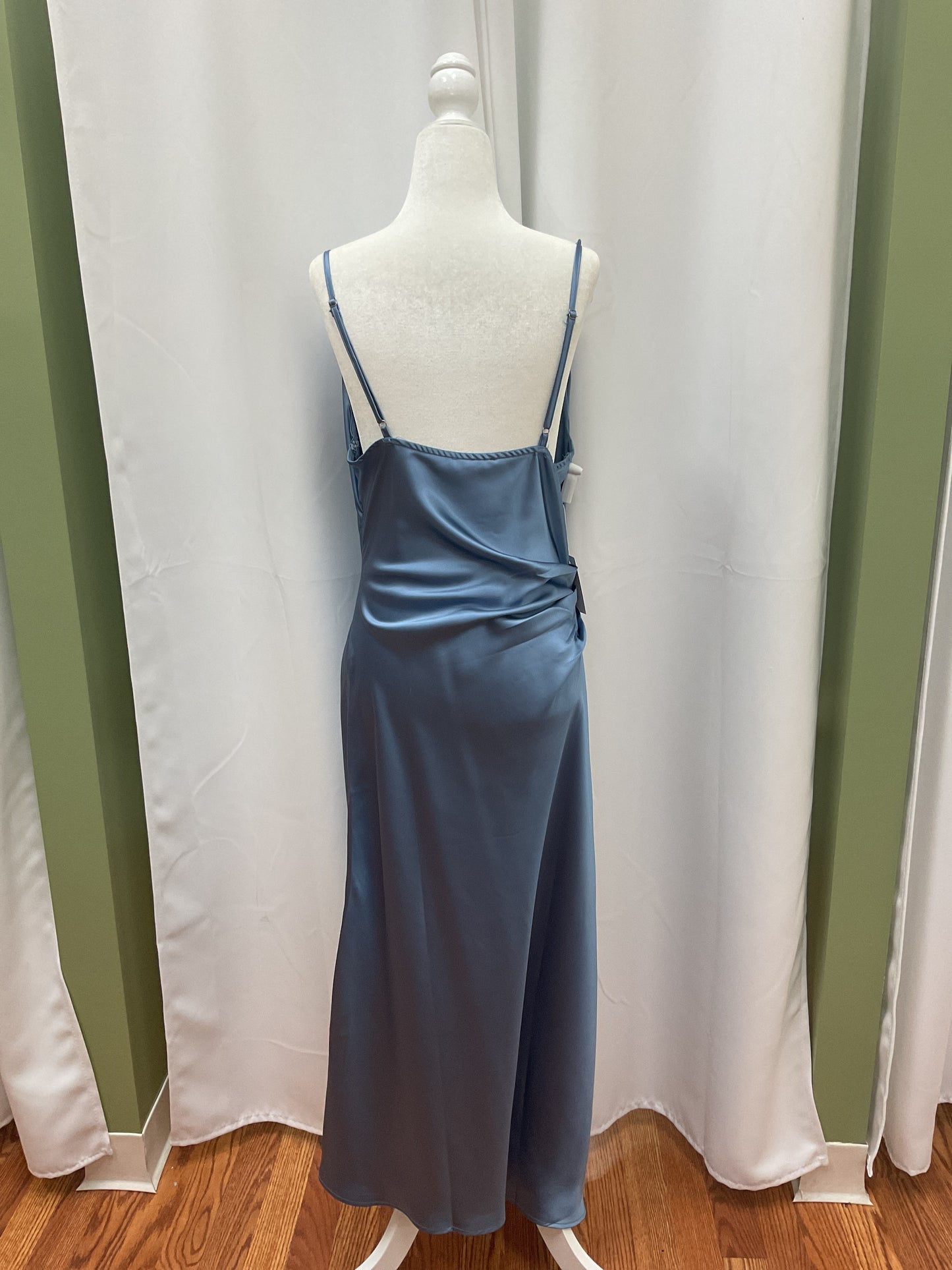 Blue Satin Long Dress