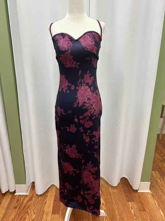 Floral Mesh Slip Dress