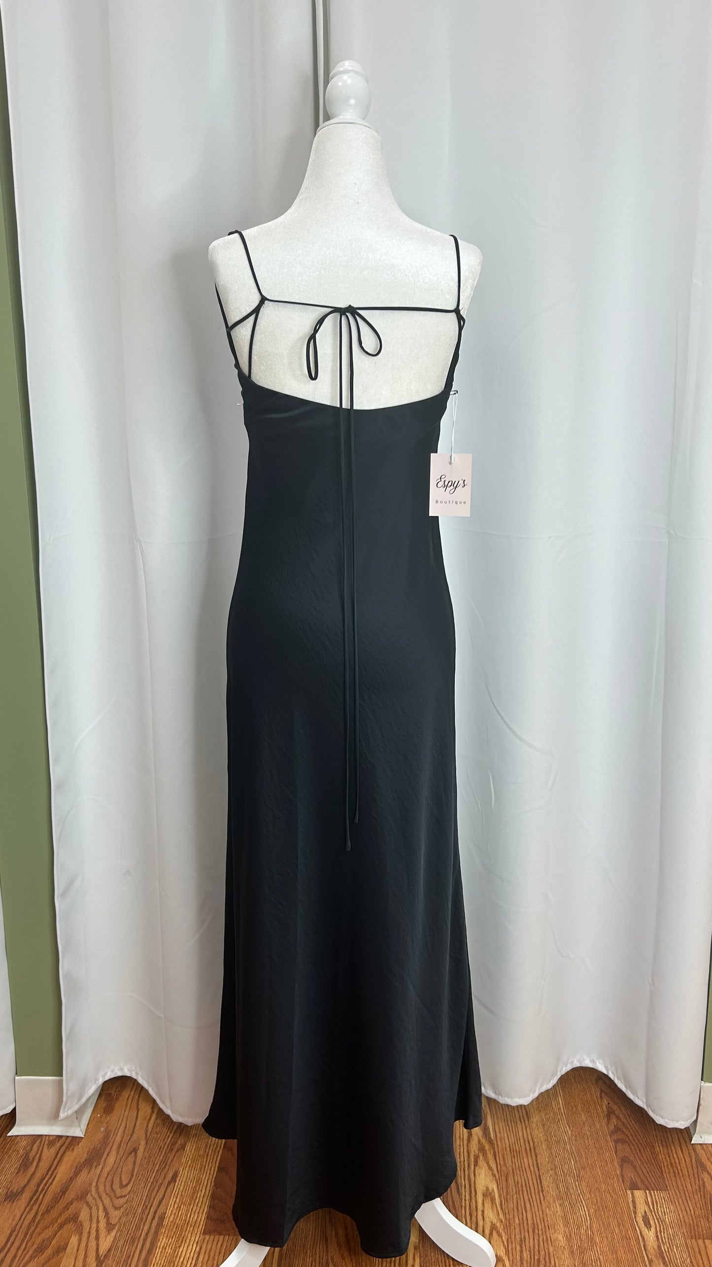 Black satin dress