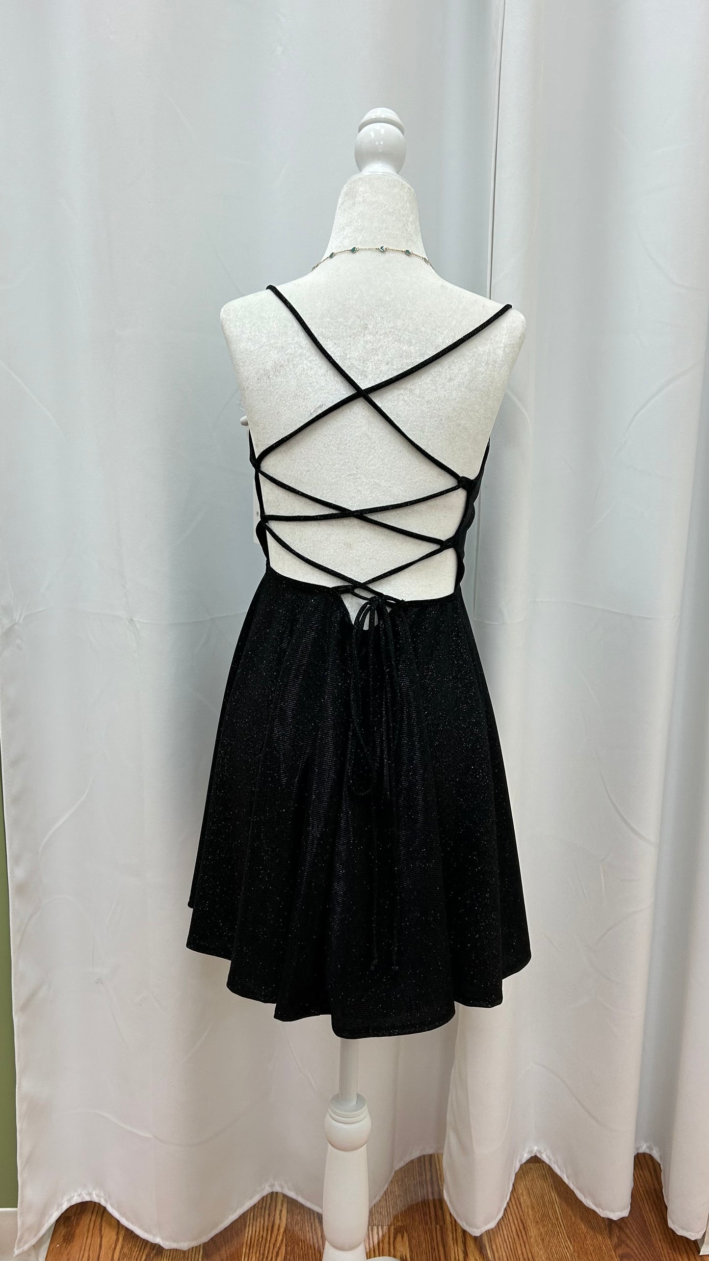 Black sparkle short dress